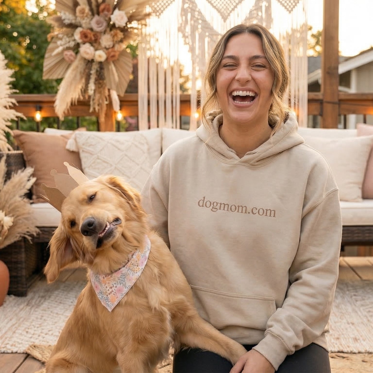 Minimalist Natural Dog Mom Hoodie - alternate view - DogMom.com