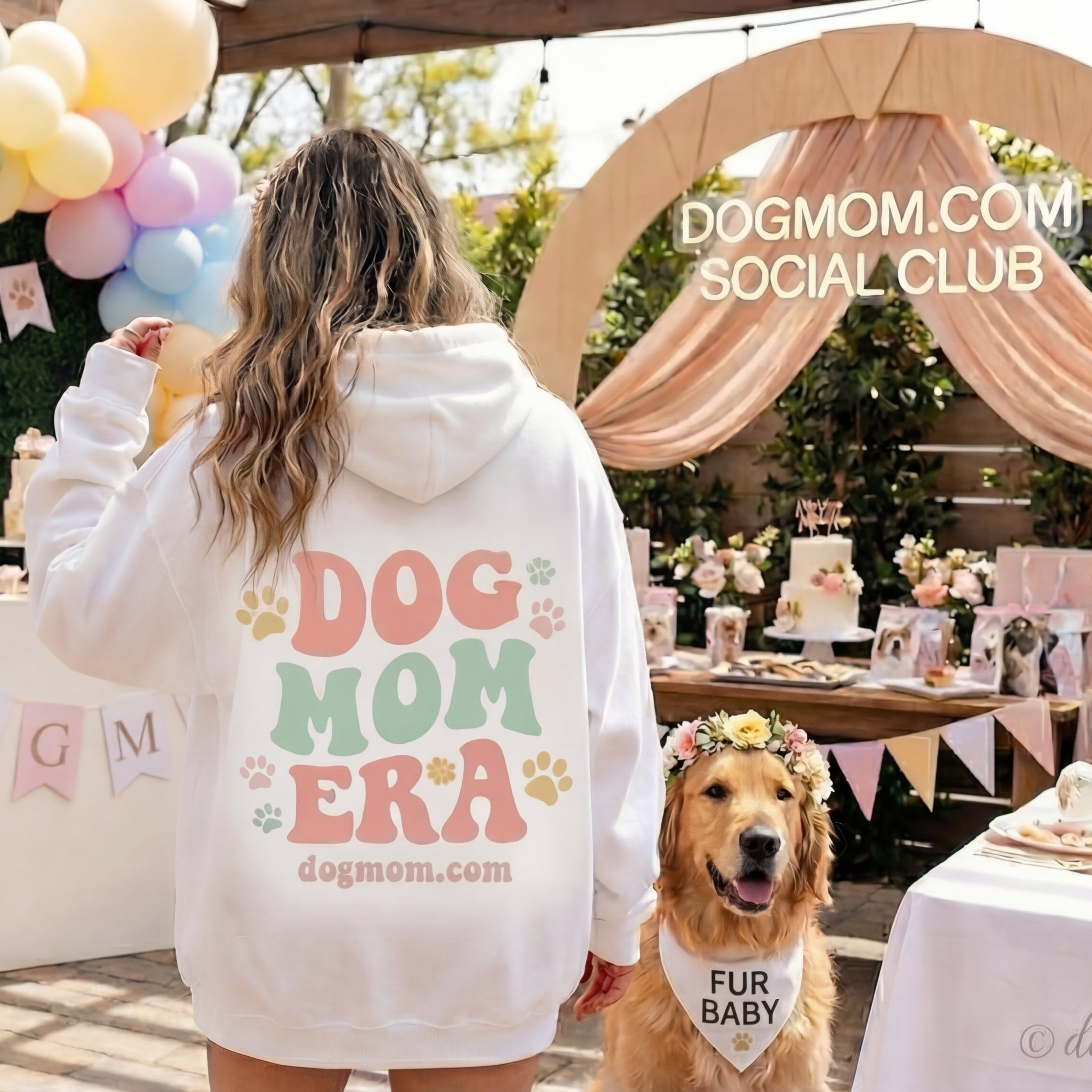 Dog Mom Era Hoodie - front view - DogMom.com dog mom apparel