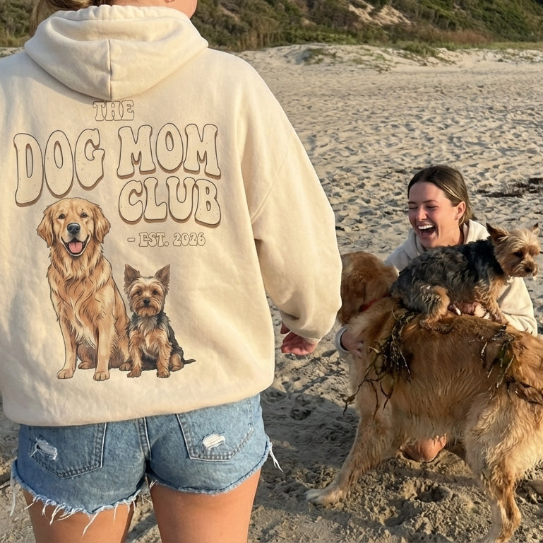 The Dog Mom Club 2026 Hoodie - detail view - DogMom.com