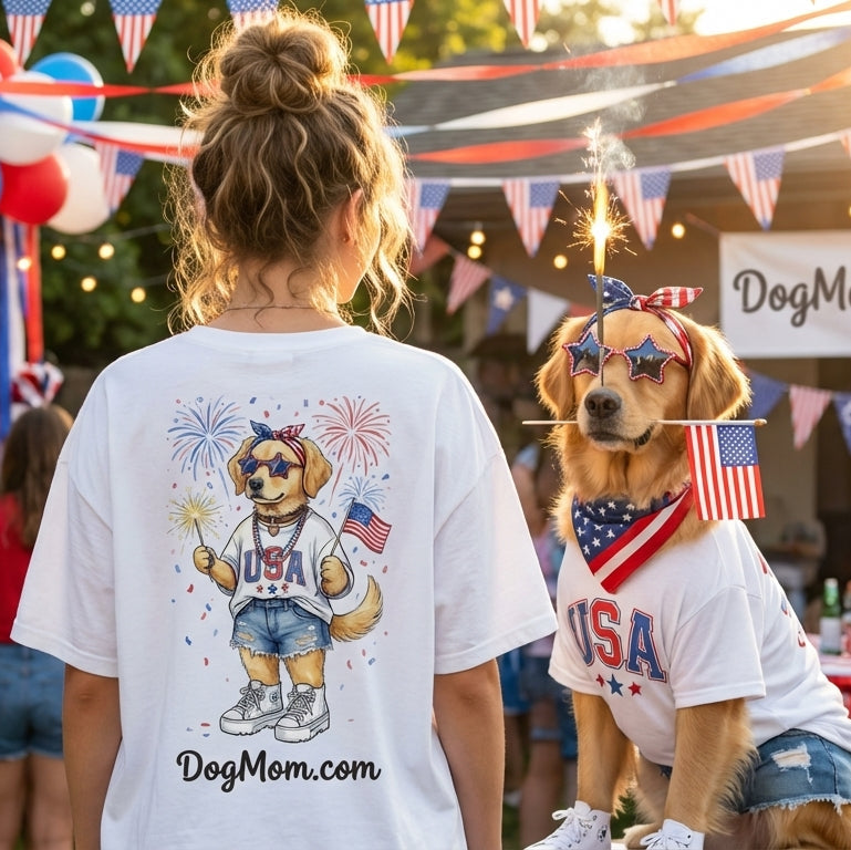 Golden USA Dog Mom Tee - view 5 - DogMom.com