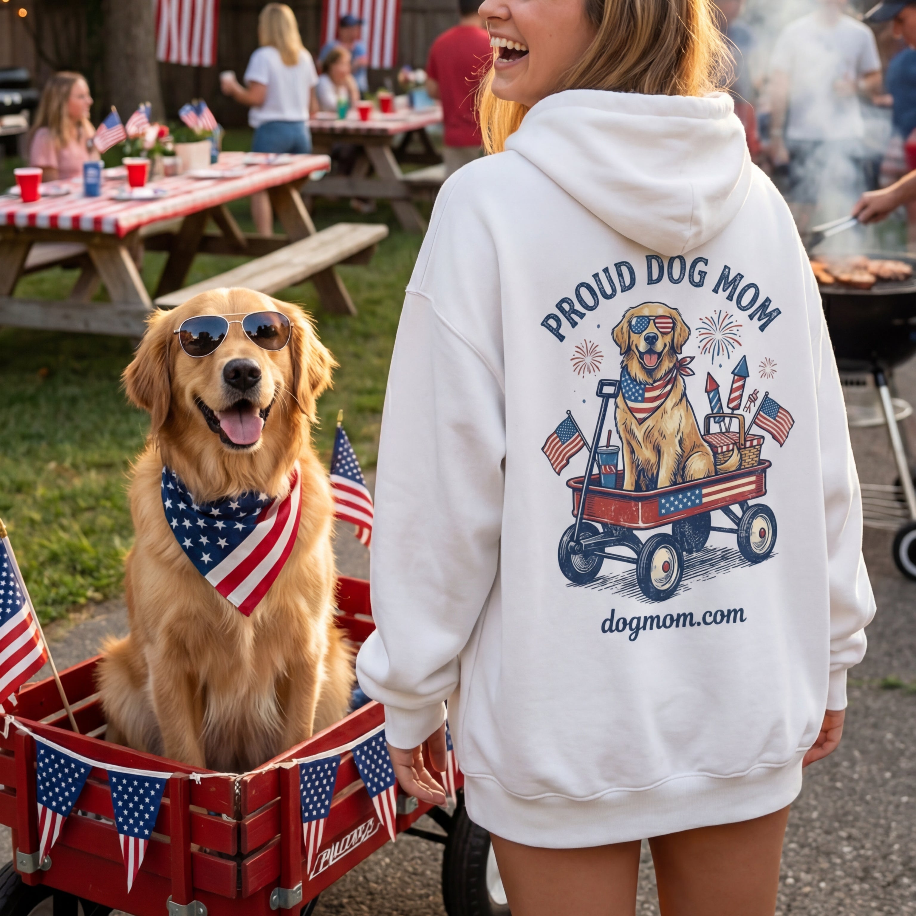 Proud Dog Mom Hoodie - front view - DogMom.com dog mom apparel