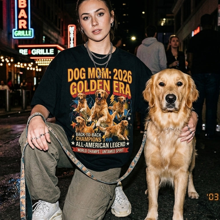 Dog Mom 2026 Golden Era Shirt - alternate view - DogMom.com