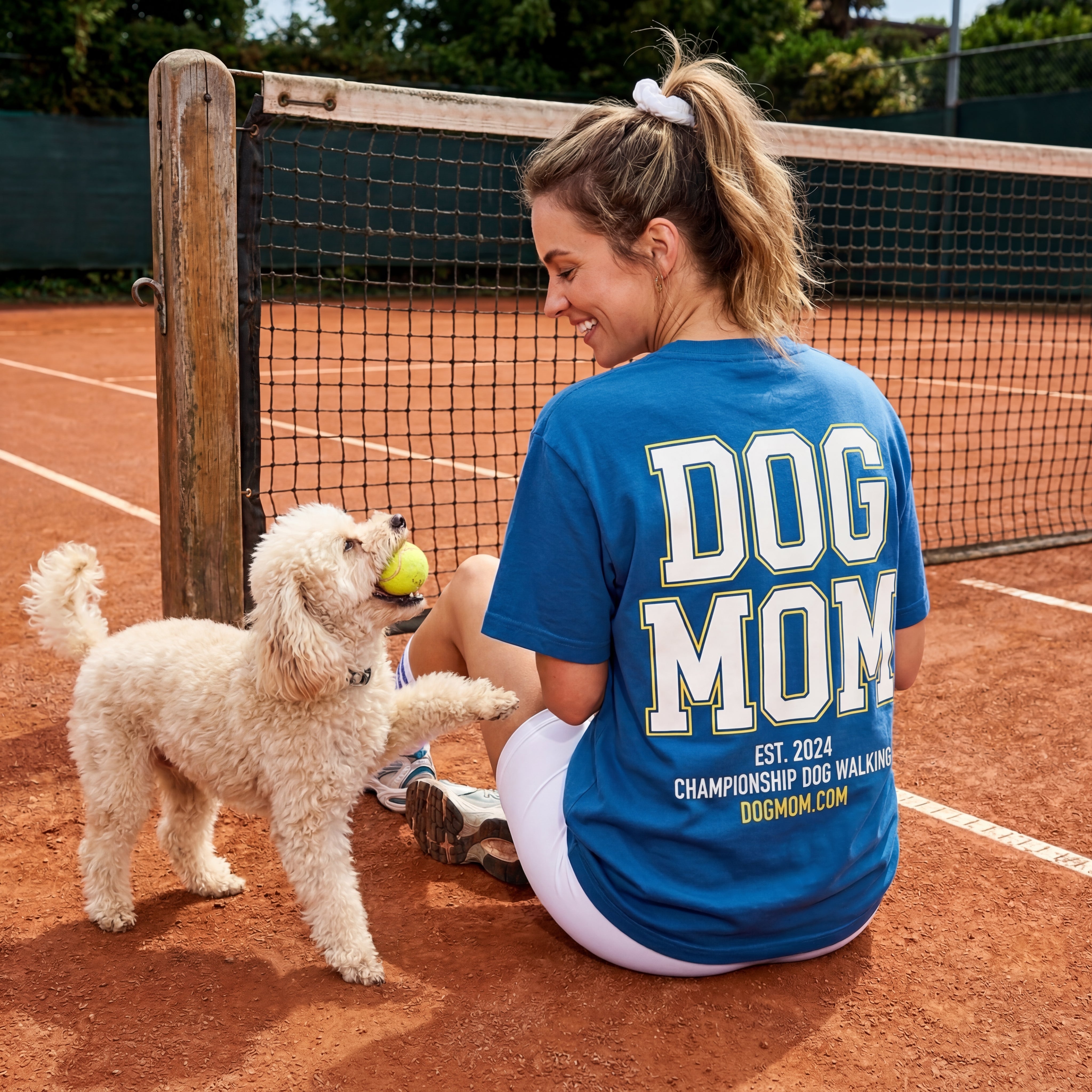 Dog Mom Varsity Shirt - front view - DogMom.com dog mom apparel