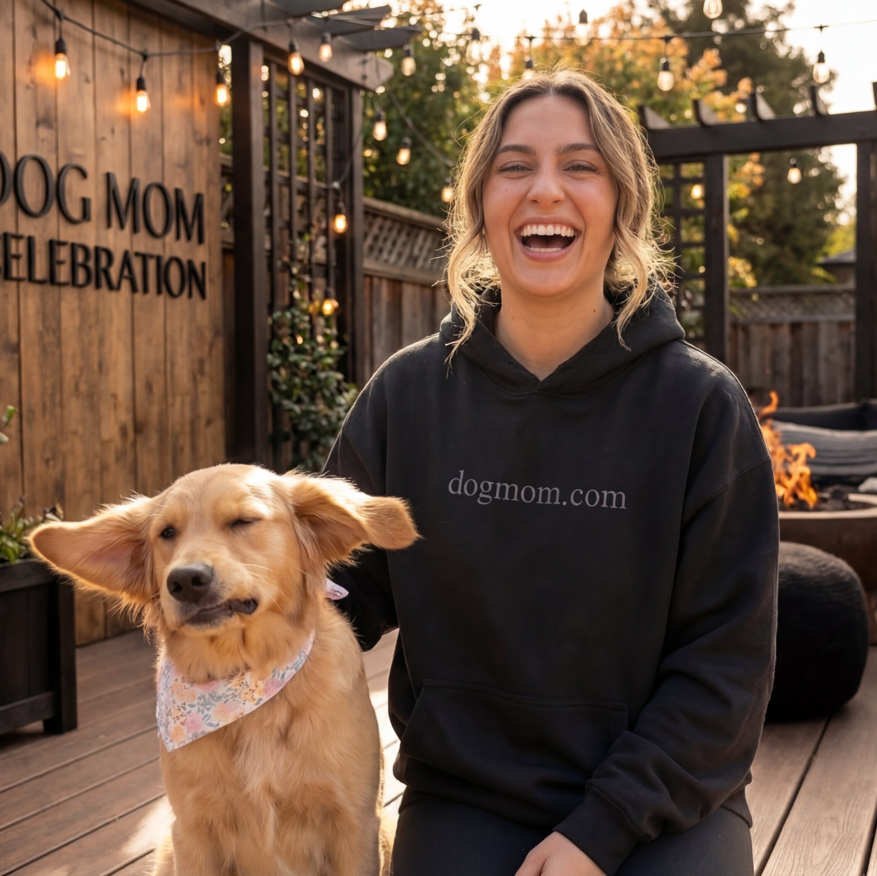 Classic Black Dog Mom Hoodie - alternate view - DogMom.com