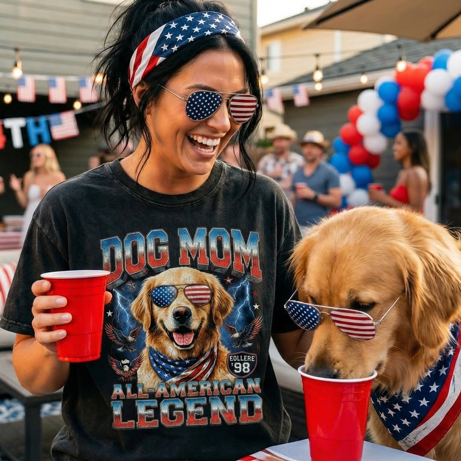 American Dog Mom Legend Tee - detail view - DogMom.com