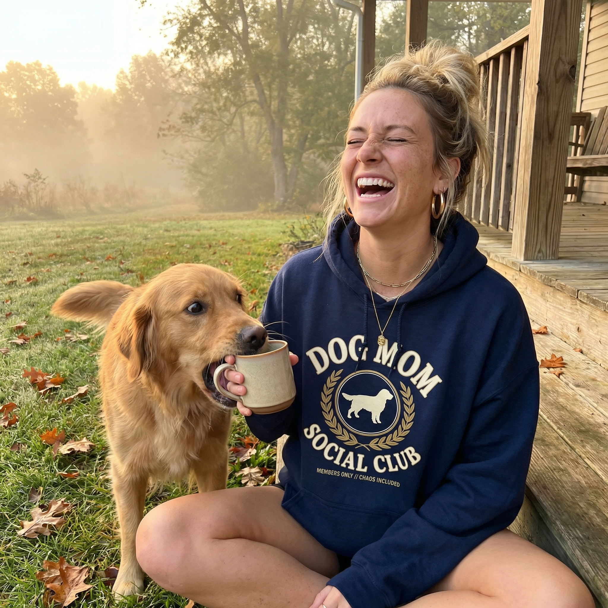 Dog Mom Social Club Hoodie - Morning Porch