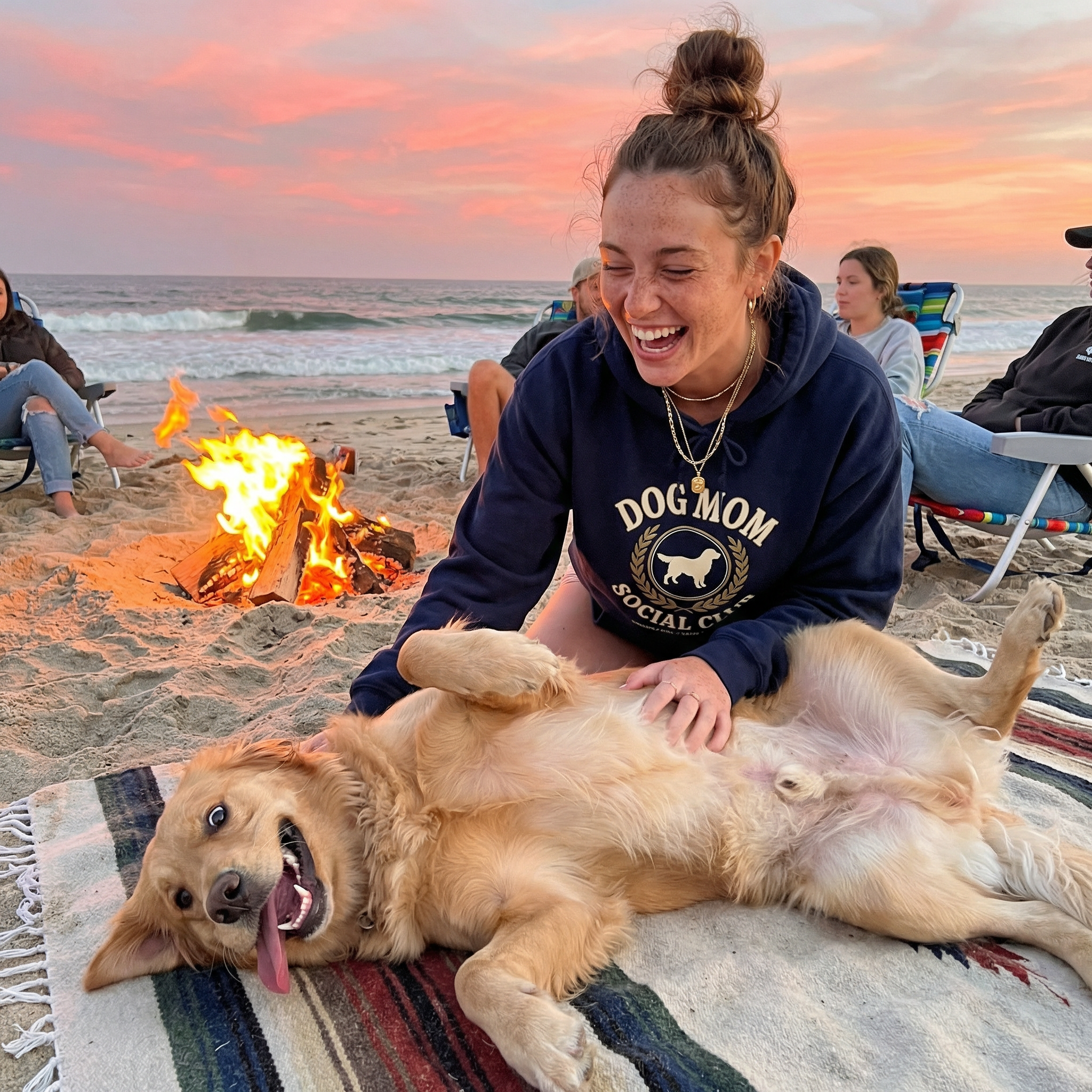 Dog Mom Social Club Hoodie - Beach Bonfire